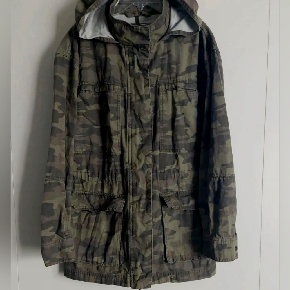 Camouflage utility jacket Fullzip Hooded Lightweight M military Gorpcore…